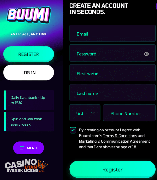 Buumi skapa konto Buumi skapa konto