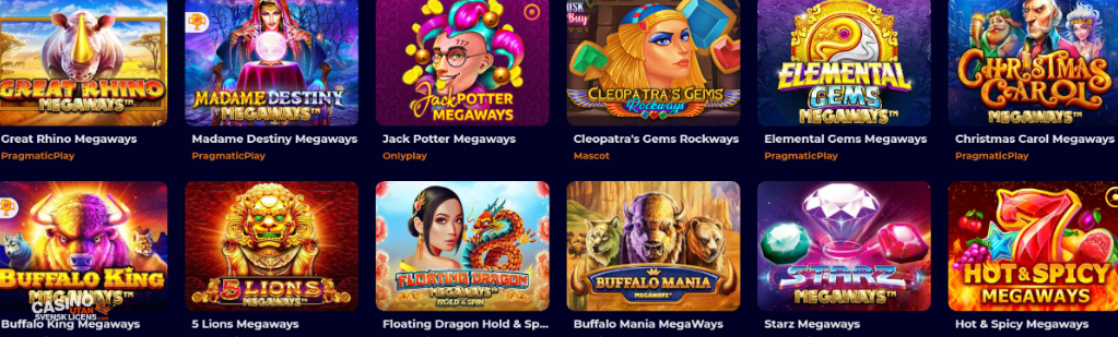 Spelutbud hos CosmicSlot casino